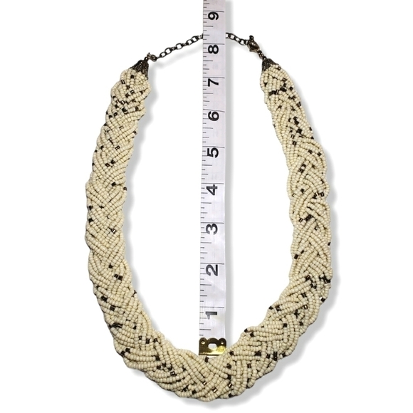 Vintage Glass Seed Bead Braided Necklace - Picture 10 of 10